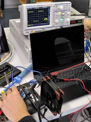 Ein einzelner Lüfter im Testbetrieb.